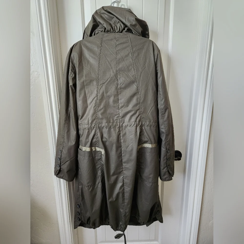 Pile Ou Face Paris Lined Trench/Jacket size 8/T4 | Like New | Muted Green - Picture 14 of 14